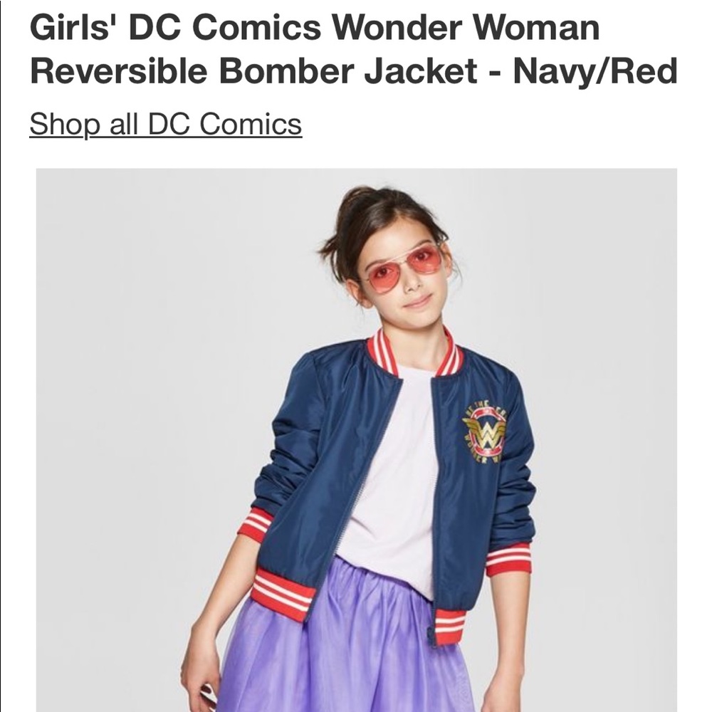 Girl reversible DC Wonder Woman jacket
